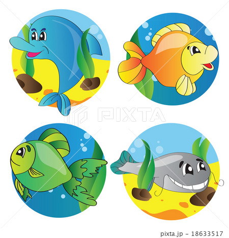 Vector set of images the marine life Vector set of images the marine life 18633517