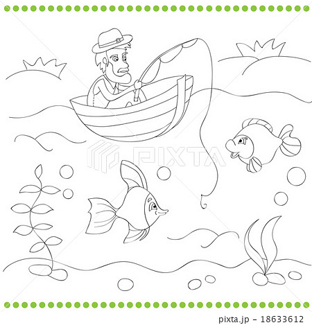 Coloring book with fisherman  18633612
