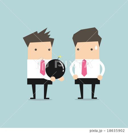 Businessman holding a large bomb 18635902