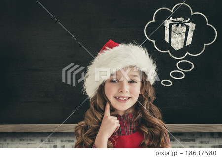 Composite image of cute girl in santa hat 18637580