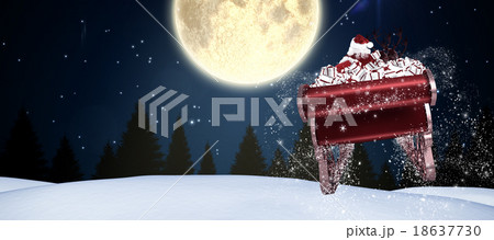 Composite image of santa flying his sleigh Composite image of santa flying his sleigh 18637730
