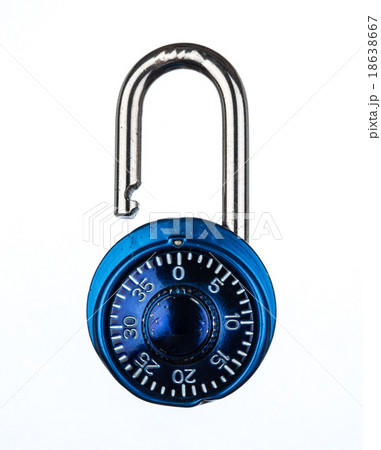 Blue metallic lock isolated on white background Blue metallic lock isolated on white background 18638667