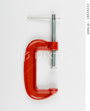Red C clamp isolated on white background with shadow 18639233