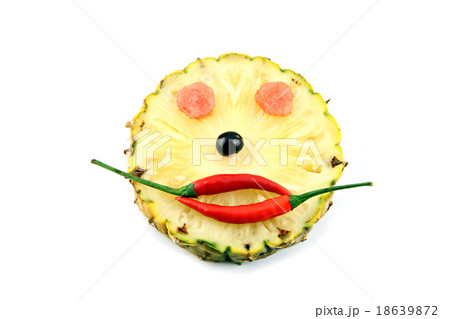 Happy Face of Emotion image made __from mix fruits. 18639872
