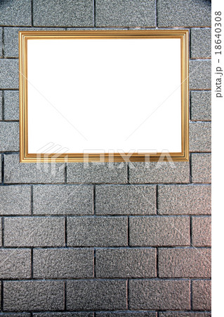 Gold frame on Background of stone. 18640308