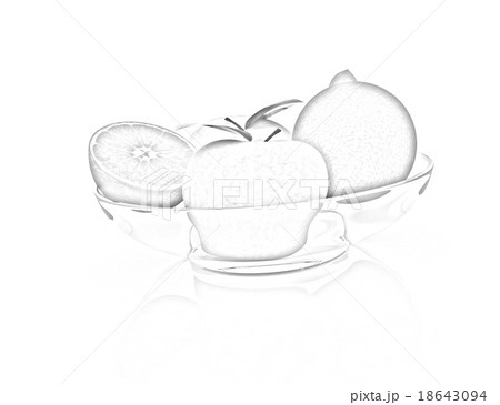 Citrus and apple on a plate Citrus and apple on a plate 18643094