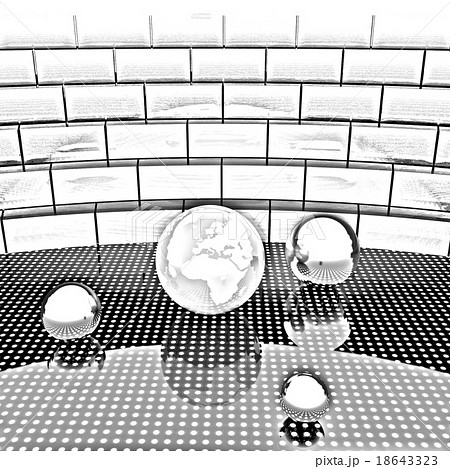 Earth and ball on light path to infinity Earth and ball on light path to infinity 18643323