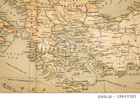 古地図 ギリシャとエーゲ海の写真素材
