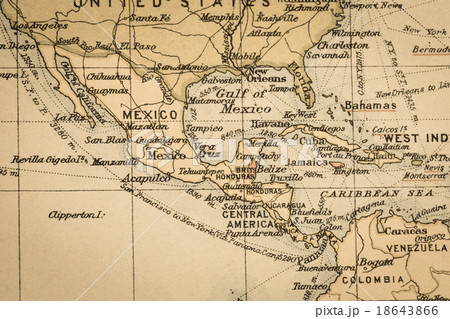 古地図 メキシコとカリブ海の写真素材