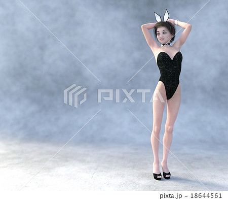 可愛いバニーガール perming3DCGイラスト素材 可愛いバニーガール perming3DCGイラスト素材 18644561