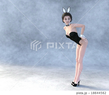 可愛いバニーガール　perming3DCGイラスト素材 18644562