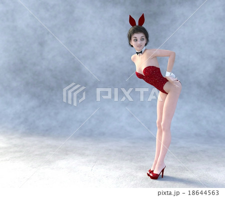 可愛いバニーガール　perming3DCGイラスト素材 18644563
