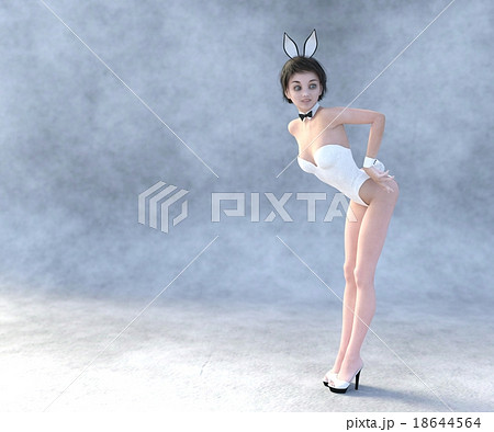 可愛いバニーガール　perming3DCGイラスト素材 18644564