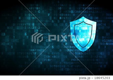Security concept: Shield on digital background 18645203