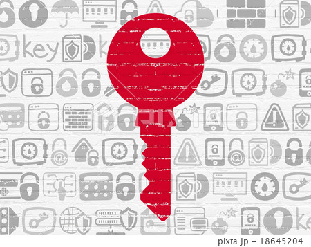 Privacy concept: Key on wall background 18645204