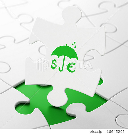 Protection concept: Money And Umbrella on puzzle 18645205