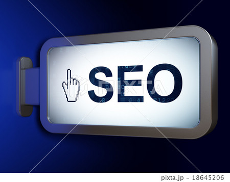 Web development concept: SEO and Mouse Cursor on 18645206