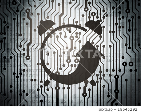 Time concept: circuit board with Alarm Clock Time concept: circuit board with Alarm Clock 18645292