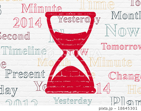Time concept: Hourglass on wall background Time concept: Hourglass on wall background 18645301