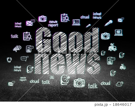 News concept: Good News in grunge dark room 18646017