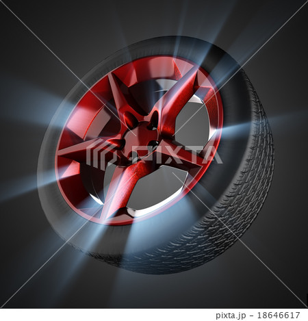 Car wheel on gray background Car wheel on gray background 18646617