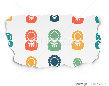 Law concept: Judge icons on Torn Paper background 18647207