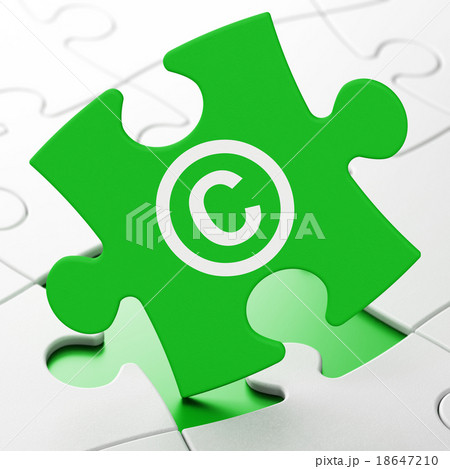 Law concept: Copyright on puzzle background 18647210