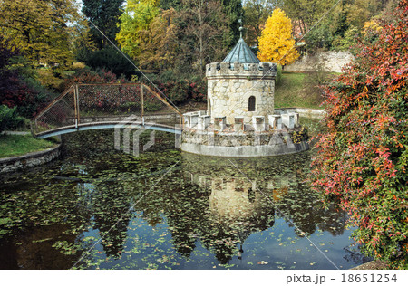 Turret in Bojnice, Slovakia, autumn park 18651254