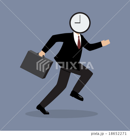 Business Clock Head Man Runnung 18652271