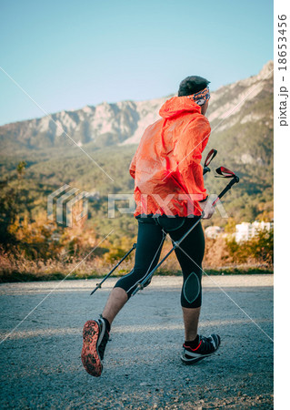 young athlete man running mountain marathon 18653456