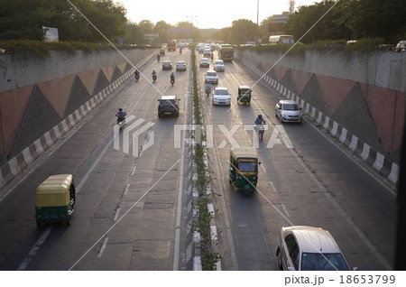 street with varied transportations street with varied transportations 18653799