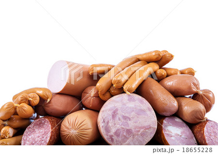 Sausages isolated on white background Sausages isolated on white background 18655228