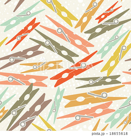 Clothespin retro seamless pattern color background 18655618