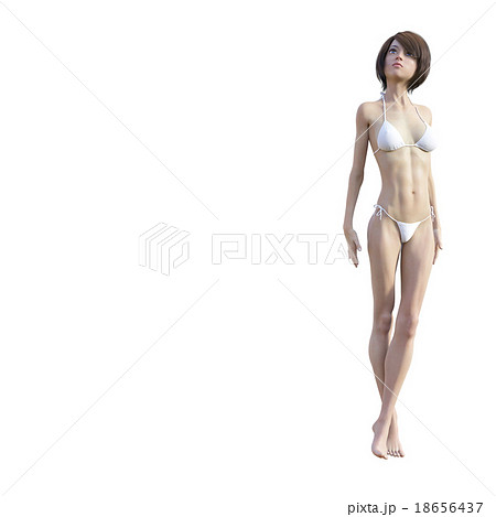 引き締まったボディーの女性　perming3DCGイラスト素材 18656437