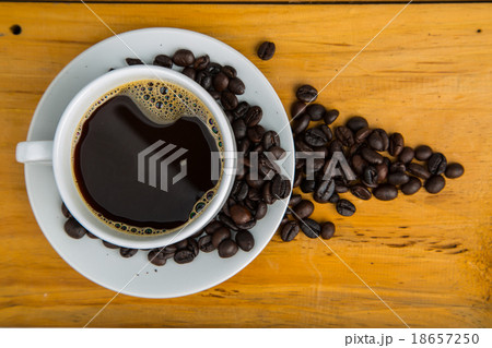 Coffee cup with beans Coffee cup with beans 18657250