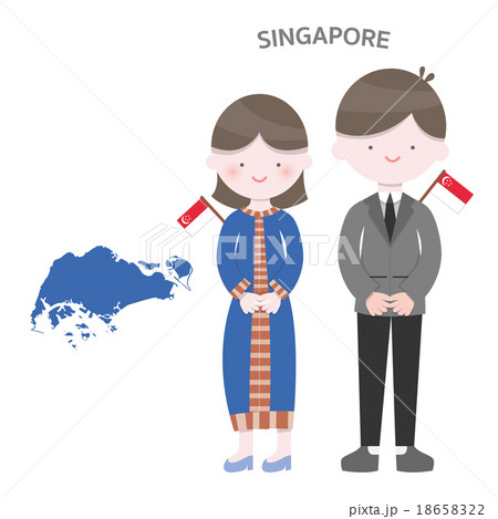 Singapore AEC People Set in traditional costume 18658322