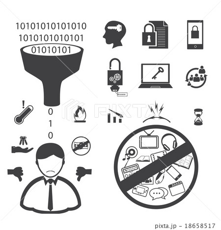 Big Data icons set, User and Customer unsatisfied 18658517
