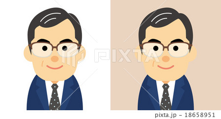 スーツを着た中高年男性のイラスト 18658951