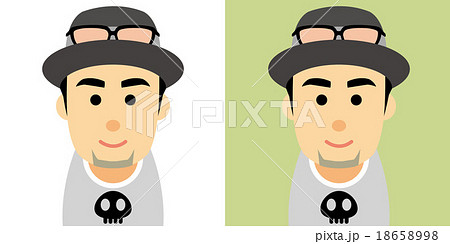 帽子をかぶった男性のイラストのイラスト素材 18658998 Pixta