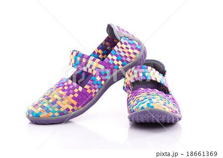 Close up of elastic shoes on white background 18661369