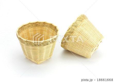Bamboo basket on a white background. Bamboo basket on a white background. 18661668