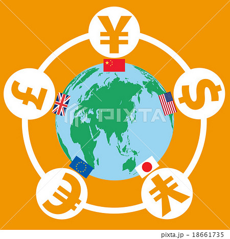 基軸通貨と為替取引　イメージイラスト 18661735