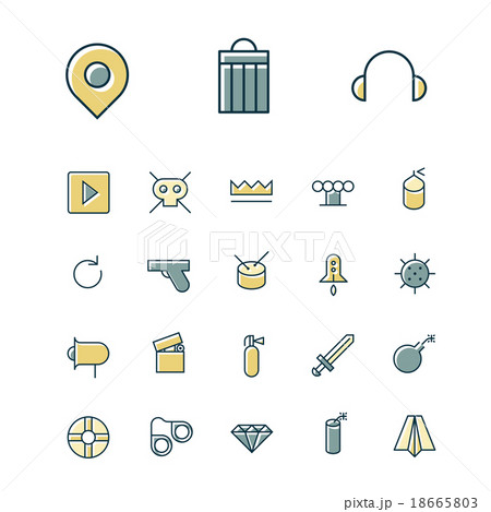 Thin line icons for user inteface and technology 18665803