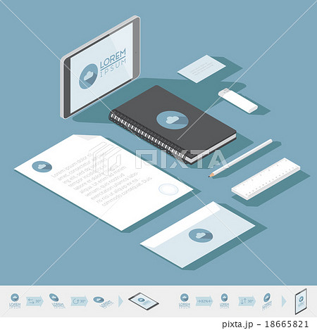 Isometric corporate identity template 18665821