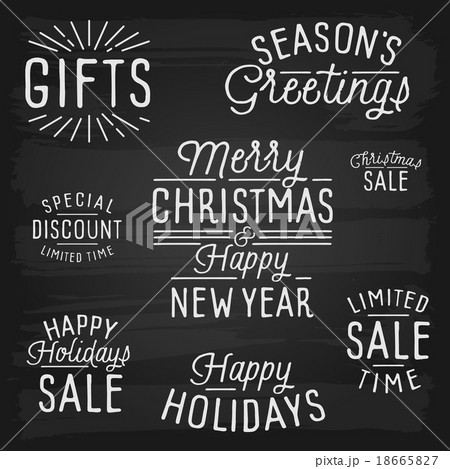 Hand drawn slogans for Christmas and New Year 18665827