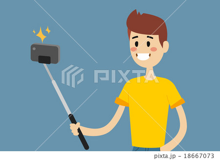 Selfie photo shot man or boy vector portrait 18667073