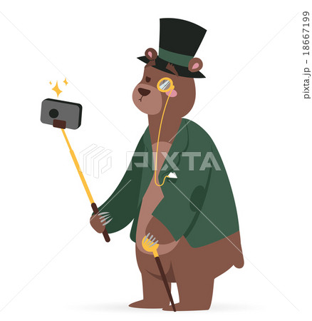 Selfie photo bear business man vector portrait Selfie photo bear business man vector portrait 18667199