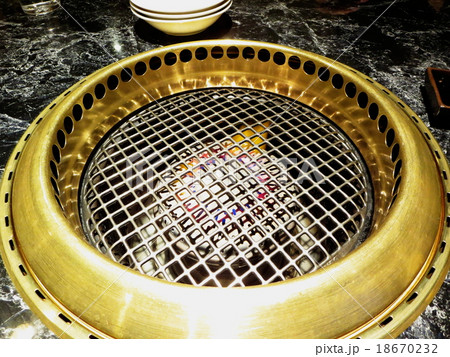 焼肉の網の写真素材