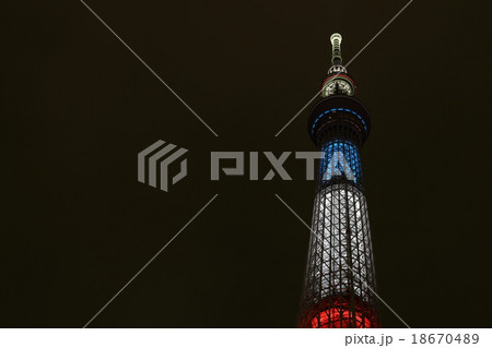 東京スカイツリー　トリコロールカラー 18670489