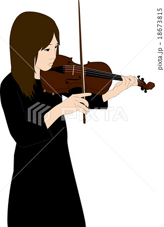 ヴァイオリンを弾く子どものイラスト素材